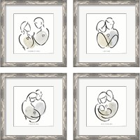 Framed 'Lines of Life 4 Piece Framed Art Print Set' border=