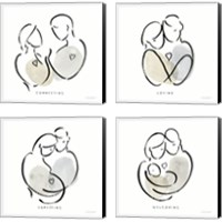 Framed 'Lines of Life 4 Piece Canvas Print Set' border=