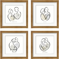 Framed 'Lines of Life 4 Piece Framed Art Print Set' border=