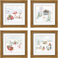 Framed 'Home For The Holidays 4 Piece Framed Art Print Set' border=