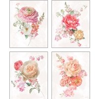 Framed 'Sorbet Floret 4 Piece Art Print Set' border=