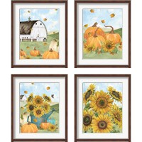 Framed 'Fall Sunshine 4 Piece Framed Art Print Set' border=