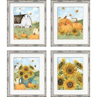 Framed 'Fall Sunshine 4 Piece Framed Art Print Set' border=