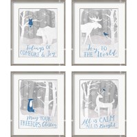 Framed 'Woodland Wishes 4 Piece Framed Art Print Set' border=