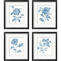 Framed 'Exotic Elegance Floral 4 Piece Framed Art Print Set' border=