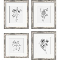 Framed 'Among Wildflowers 4 Piece Framed Art Print Set' border=