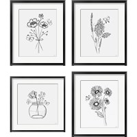 Framed 'Among Wildflowers 4 Piece Framed Art Print Set' border=