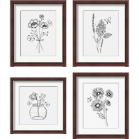 Framed 'Among Wildflowers 4 Piece Framed Art Print Set' border=